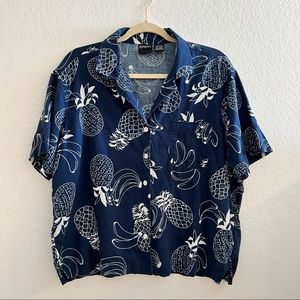 Printed women button down shirt